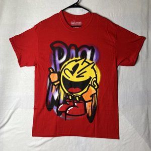 Pac-Man Airbrush Print Red Tee-Shirt Men's Size L